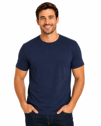 Duoen Men's Plain Navy Blue T-Shirt – 100% Cotton | Soft, Breathable & Premium Quality