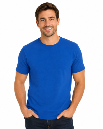 Duoen Men's Plain Royal Blue T-Shirt – 100% Cotton | Soft, Breathable & Comfortable
